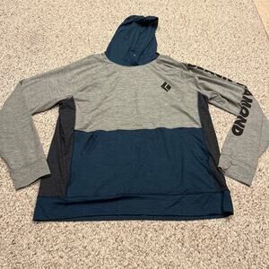 Black Diamond Stone Hoodie Sz XL Gray Blue Colorblock Outdoor Gorpcore Climbing